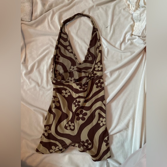 Urban Outfitters: Out from Under Fitted Brown and Tan Romper Size Medium - Picture 2 of 3